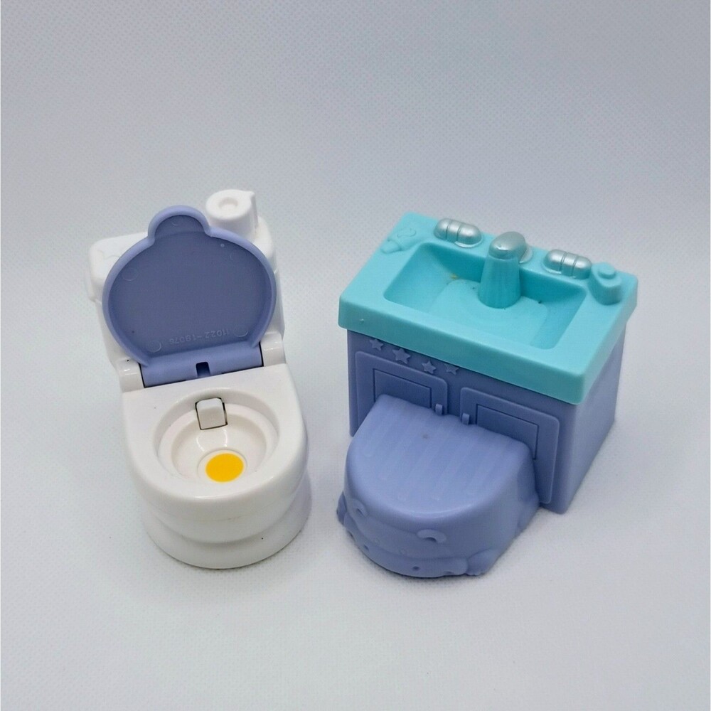 Fisher Price Little People Wash & Go Baby Playset Replacement Toilet & Sink